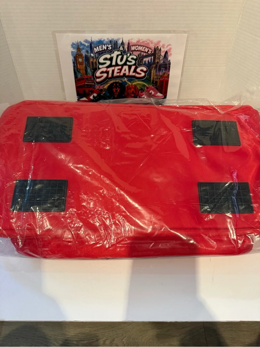Red SNKR Duffel Bag - Stylish Travel Duffel